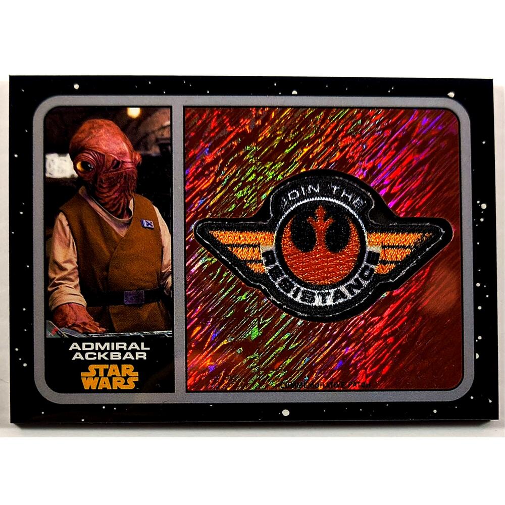 Topps Chrome Star Wars The Force Awakens ADM. ACKBAR P-12 Patch Shimmer 71/200